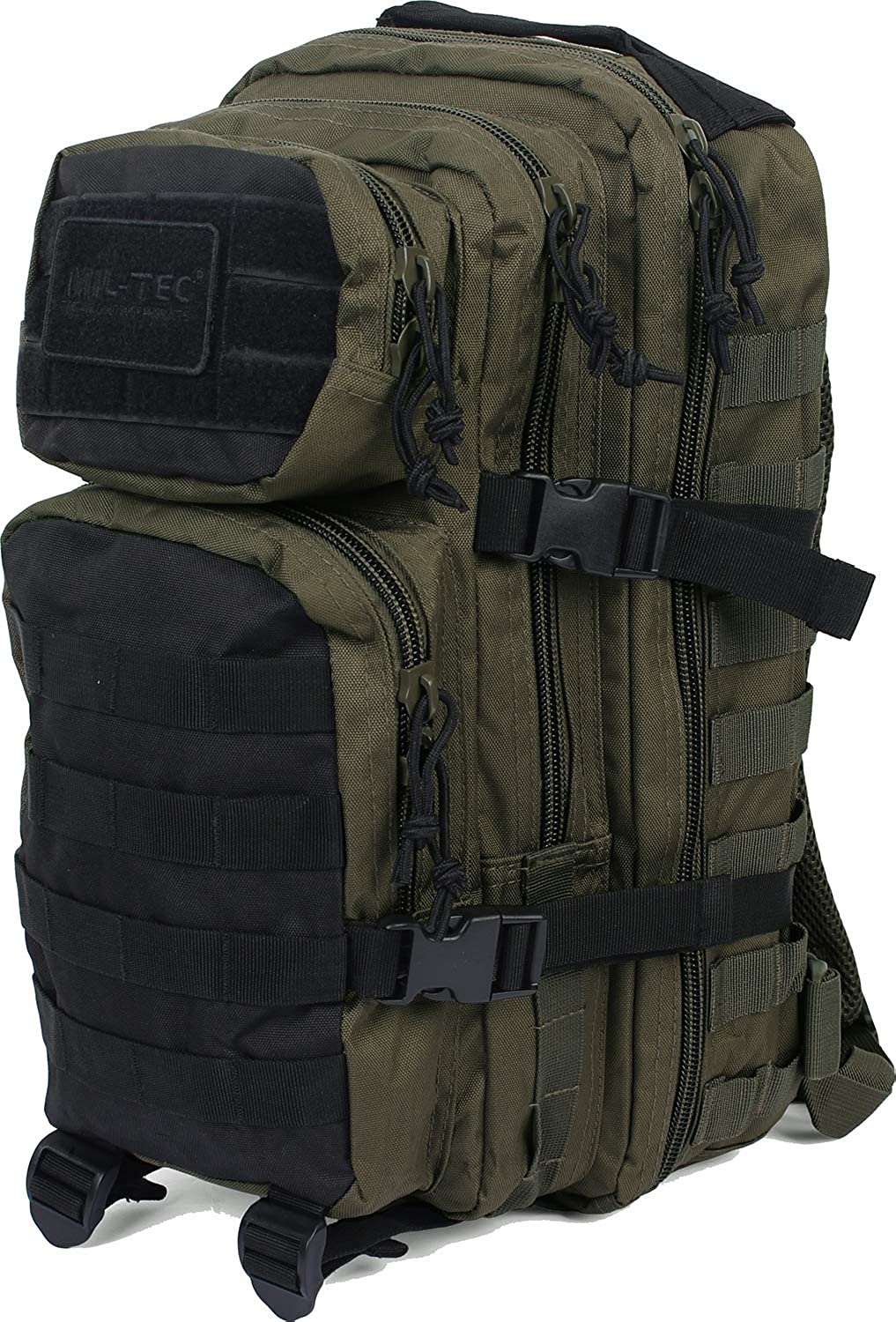 MOCHILA ASSAULT MIL-TEC VERDE/PRETO 36L