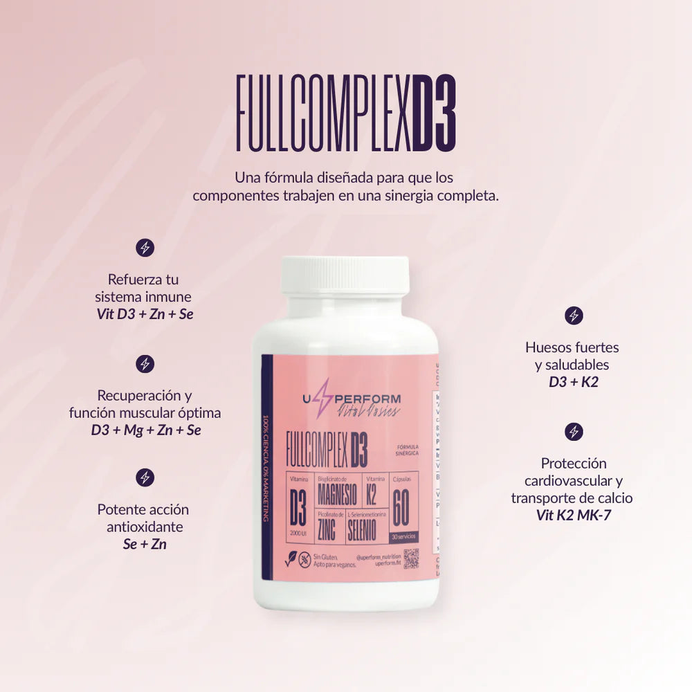 FULLCOMPLEX D3 - Vit. D3 com Vit. K2 - Mg - Zn - Se