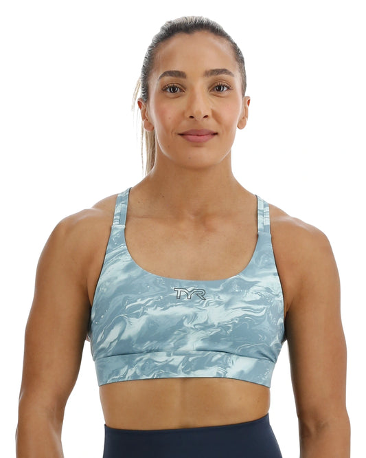 TYR BASE KINETIC™ WOMEN'S DUAL STRAP SPORTS BRA - AQUEOUS