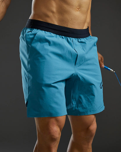 TYR HYDROSPHERE™ MEN'S LINED 7" UNBROKEN BIG LOGO SHORTS - SOLID W/COMPRESS.