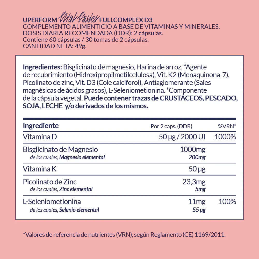 FULLCOMPLEX D3 - Vit. D3 com Vit. K2 - Mg - Zn - Se