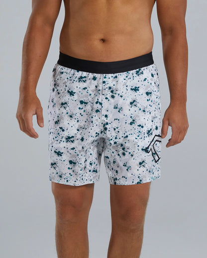 TYR HYDROSPHERE™ MEN'S LINED 7" UNBROKEN BIG LOGO SHORTS - FLECK